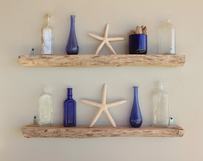Driftwood Wall Shelves 27 Set of 2 Natural Etsy