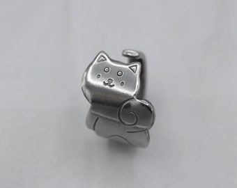 Shibainu Dog, KAWAII, Cute, Japan Anime, Manga Style, Character, Spoon Ring, Stainless Steel, Made to Order