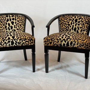 Can replicate-free shipping-sold-pair leopard barrel chairs vintage