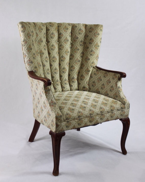 SOLD Pair of Vintage Antique Channel Back Chairs in Apple Green Velvet With Medium Brown Wood Lime Green Grass Green Bright Green Etsy