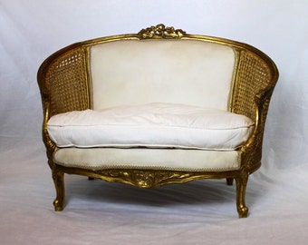 You Decide-Guilded Cane French Loveseat