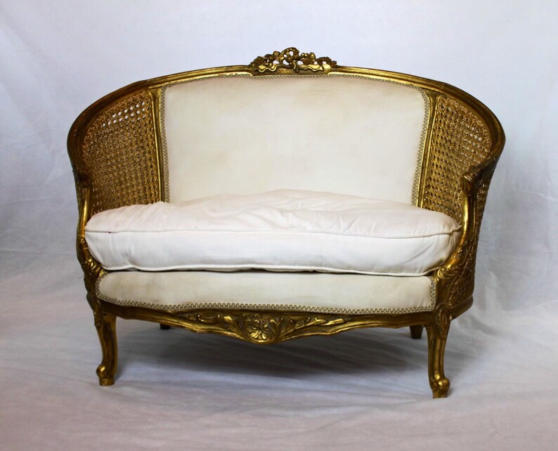 You Decide-Guilded Cane French Loveseat image 1