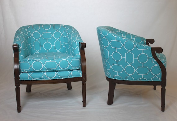 Turquoise barrel online chair