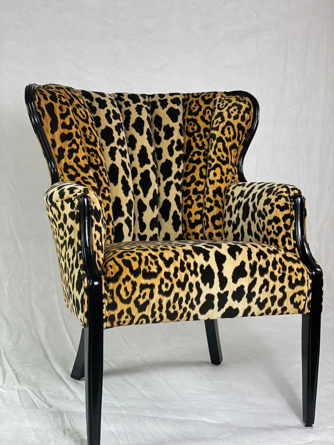 Availablefree Shipping. Leopard Print Channel Back Wing Arm Chair