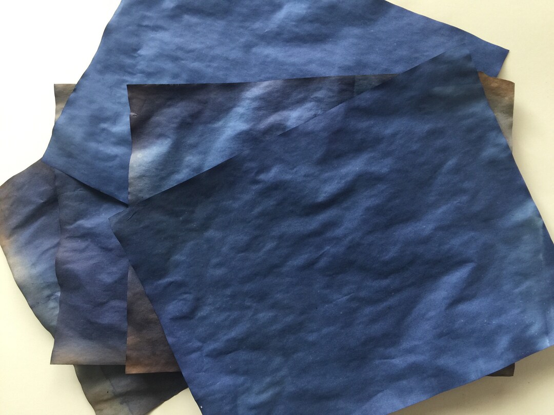 Journal Pages25 Hand Dyed Blue Jean Inspired Paper Vintage Etsy
