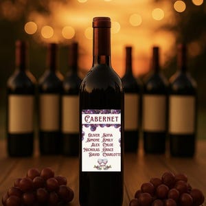 TABLEAU Mariage e SEGNATAVOLO tema VINO - File stampabile con personalizzazioni incluse - "Burgundy grapes"