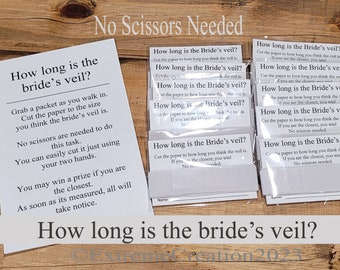 Measure the Bride's Veil - Bridal Shower Game - Bachelorette Game