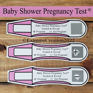 Fun Baby Shower Pregnancy Test Scratch Off Game