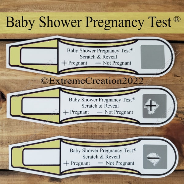 Pregnancy Tests - Baby Shower Game - Scratch off Cards - Pregnancy Reveal - Activity - Personalized Optional - Set of 30