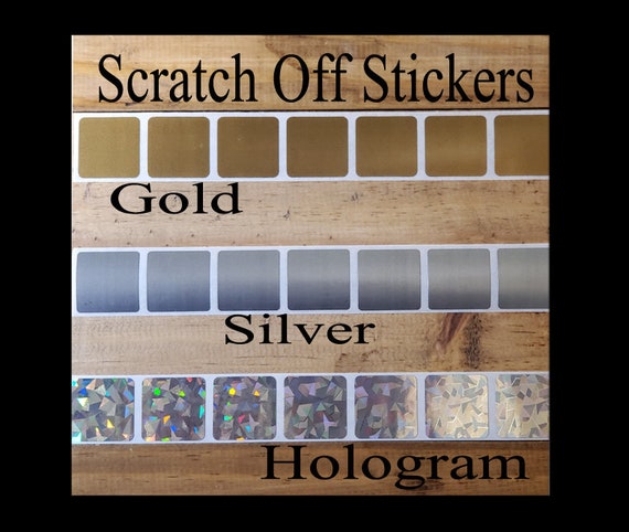 Scratch Stickers Rectangle Gold, Scratch Card Sticker Silver