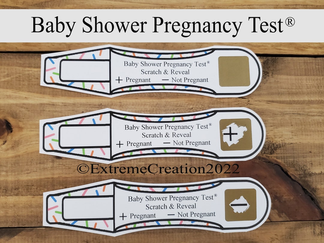Pregnancy Test Baby Shower Scratch off Cards Baby Shower Games Etsy