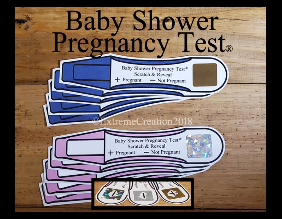 Fun Baby Shower Pregnancy Test Scratch off Game Etsy