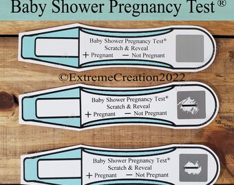 Scratch Off Baby Shower Game Cards - Baby Shower Activities - Baby Shower Game - Pregnancy Test