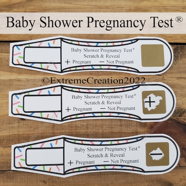 Sprinkle Baby Shower Game Pregnancy Test Scratch Off - Sprinkle Theme - Baby Shower Games - Games - Baby Shower - Games Cards