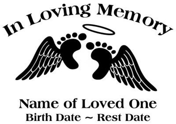 Download Items similar to In Loving Memory Angel Wings Halo Baby ...