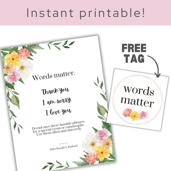 Words Matter Instant Digital Download - LDS General Conference April 2024, Elder Rasband