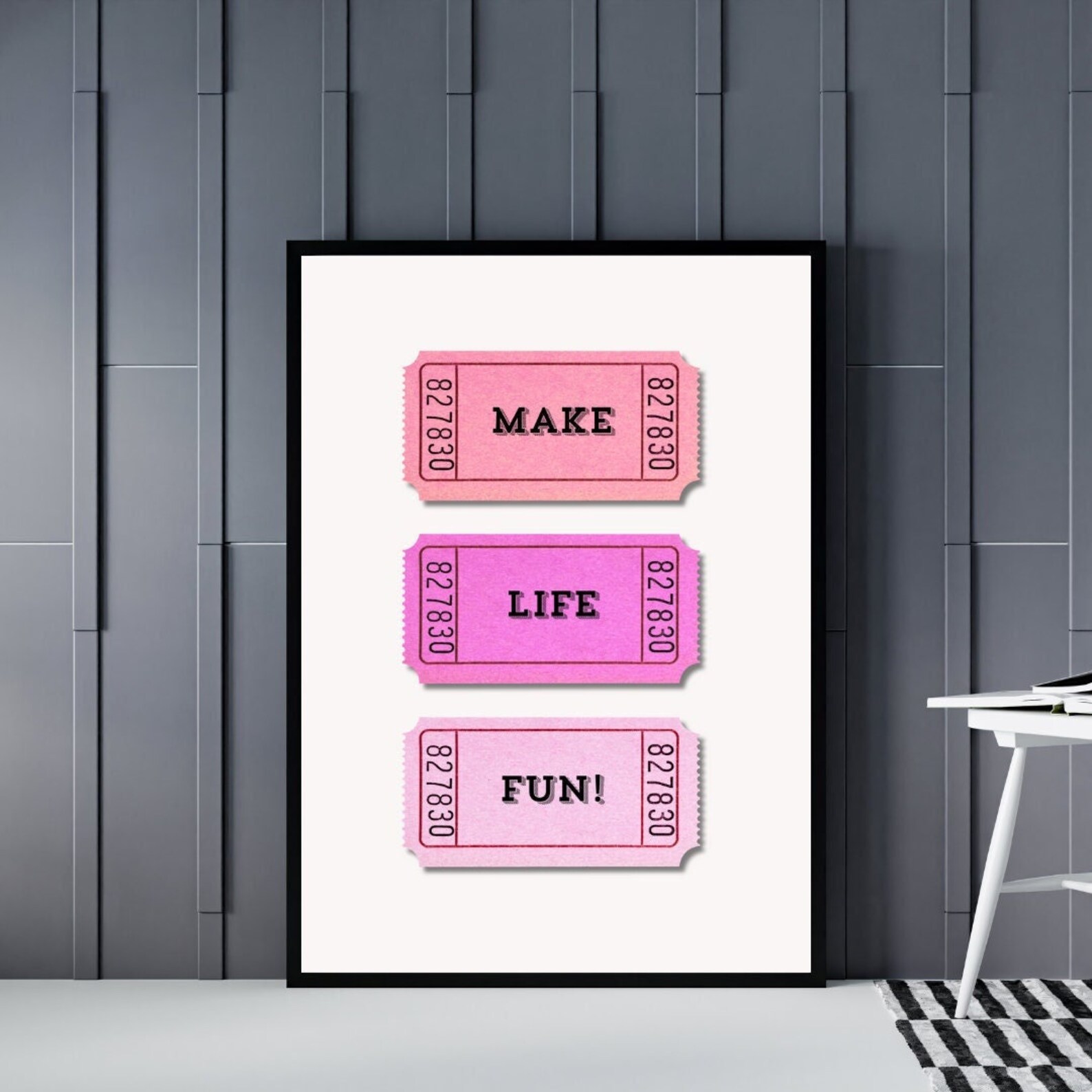 Fun Run Stub Make Life Fun! Ticket Stub Poster and Instant Printable, Digital ...