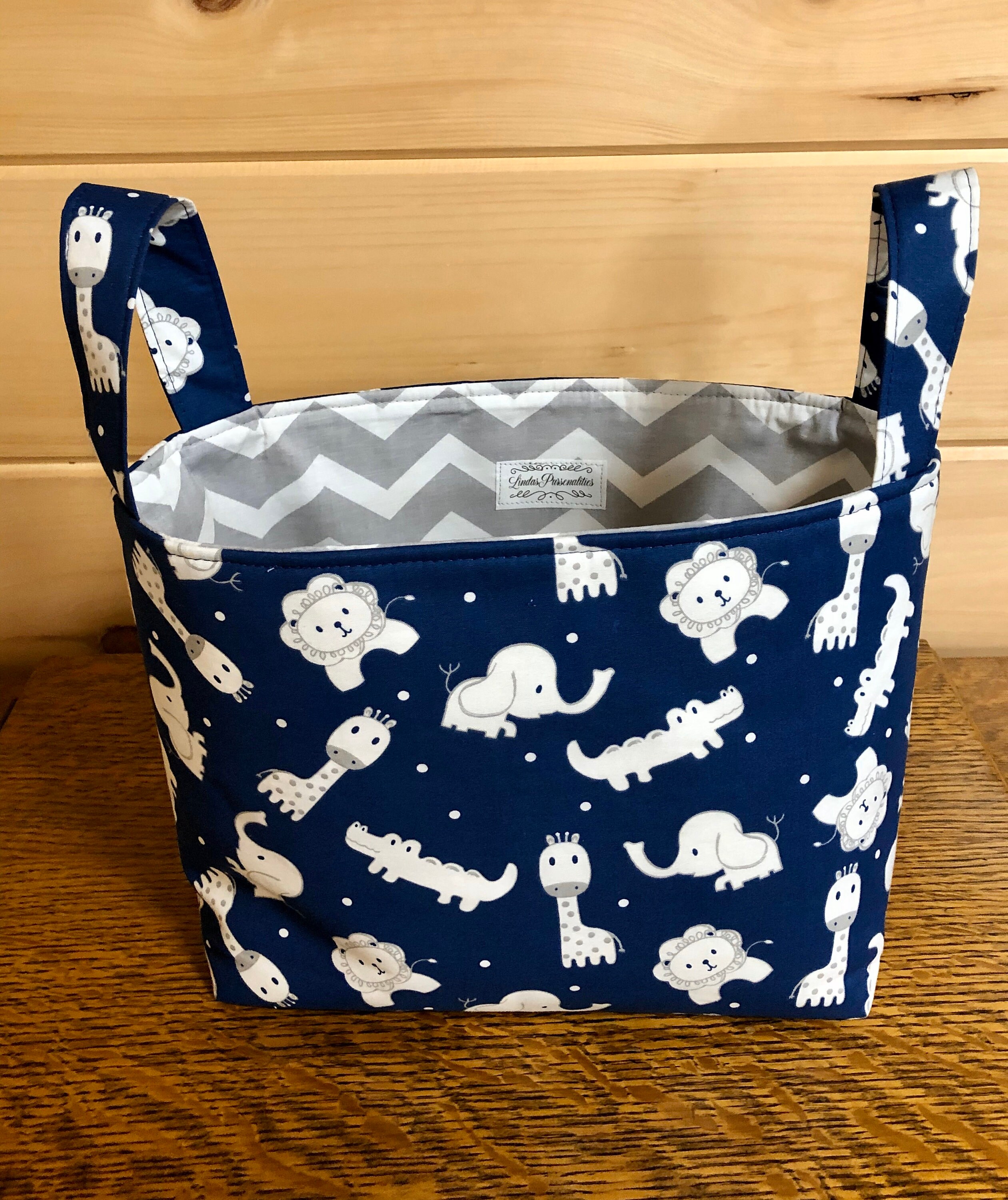 Baby Zoo Animals Fabric Basket, Organizer Storage Container, Gift