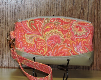 Clematis Wristlet, Multicolored Paisley Clutch