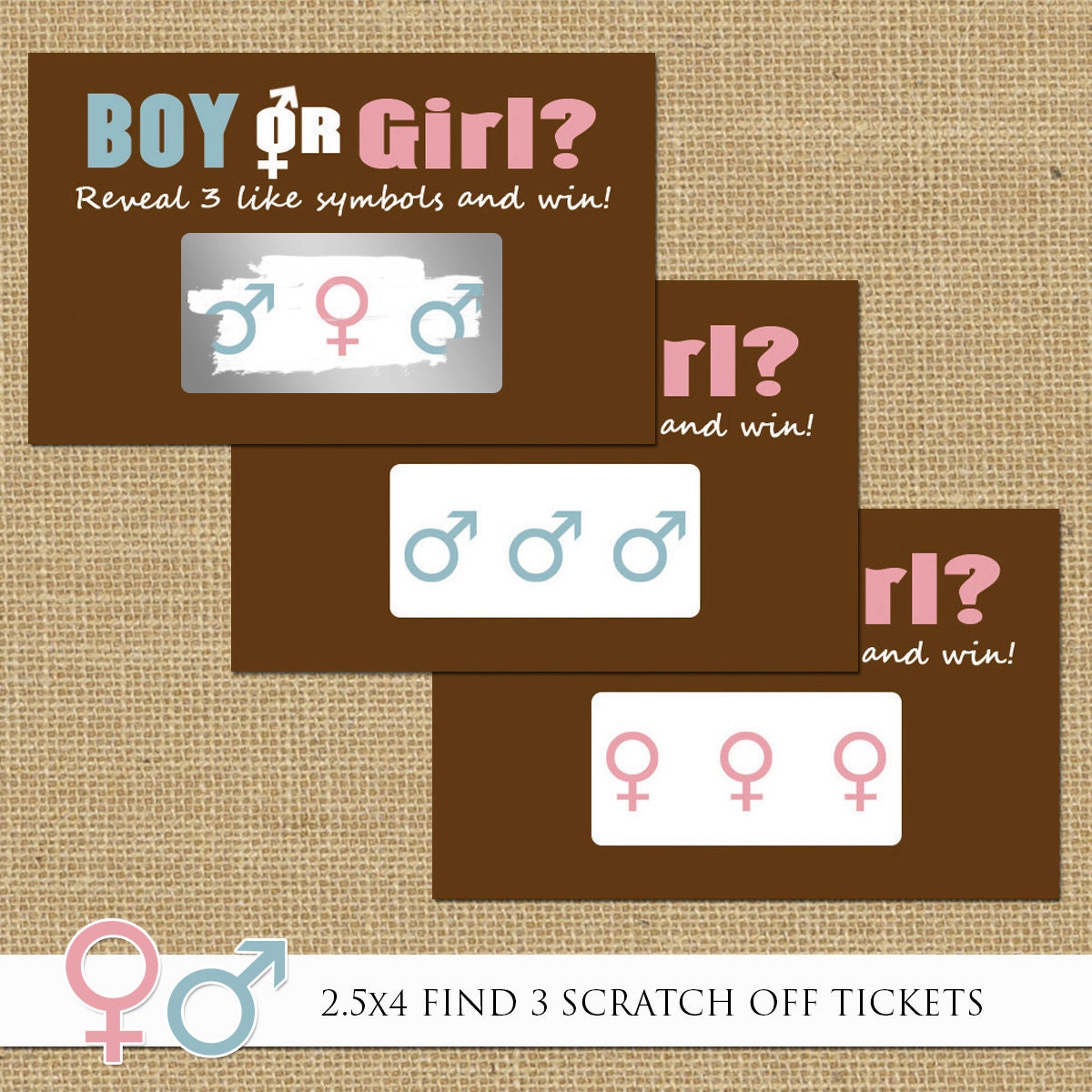 Baby Gender Reveal Scratch off Tickets Chocolate Pink and Etsy