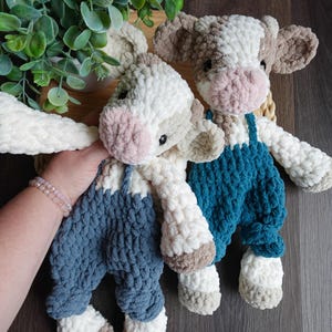 Crochet Cow Snuggler | Handmade Farm Cow Lovey | Crochet Farm Animal Cow Nursery Animal | Farm Nursery | Crochet Cow Birthday | Cope Cow