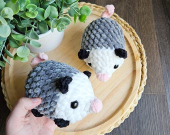 Mini Opossums Crochet | Crochet Opossum | Opossum Crochet | Handmade | Nocturnal Opossum Animal | Opossum Mini Plushie | Chunky Opossum