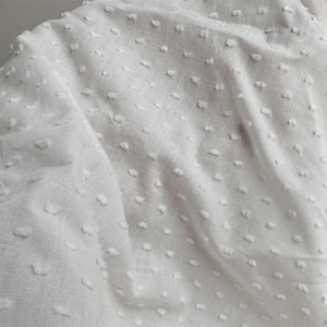 Swiss Dot Cotton Fabric, Pink / Off white Cotton Fabric, Jacquard Cotton Fabric, DIY Dresses Shirt Child Doll Material, By The Yard