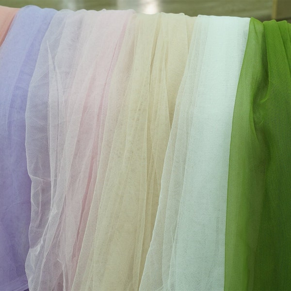 63“ Wide Tulle Fabric Illusion Nylon Tulle Lace for Tutu Dress, Gowns, Wedding / Christmas Party Decoration