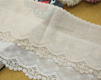 Eyelet Embroidery Scalloped Cotton Lace Trim Eyelet Floral - Etsy