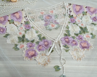 Bunte Blumen Fake Kragen, Abnehmbarer Peter Pan Kragen, Übergroßer Kragen, Abnehmbarer Kragen, Kleidung Accessoire