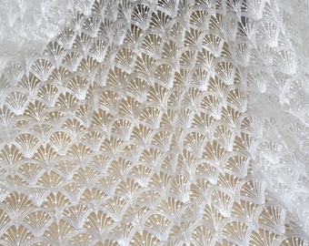 Off white Venice Embroider Bridal Lace Fabrics for Wedding Gown, Flower Girl Dress, Formal Dress