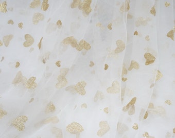 Harten tule stof, liefdevol hart tule kant stof, zachte sprankelende tule stof voor baby tutu rokje of verjaardagsfeestje decor