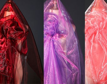 Tissu texturé organza irisé brillant pour mariages, événements, décoration de fête, jupe de danse ou costumes