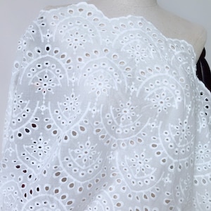 White eyelet fabric hot sale by the yard