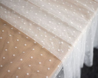 Weicher elastischer Tupfen-Tüll-Spitzenstoff für Brautkleid, Dessous, Kostüme