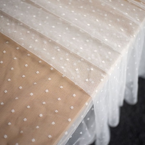 Soft Elastic Polka Dot Tulle Mesh Lace Fabric for Wedding Dress, Lingerie, Costumes