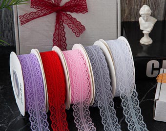 13 Colors-3CM Wide Hollowed-out Lace Ribbon, Gift Flower Ribbon, Bridal Hem Scrapbooking Lace Trim Decor