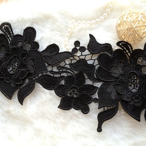 Black Venice Lace, Embroidered Lace Trim, Elegent Trim Lace, Wedding ...