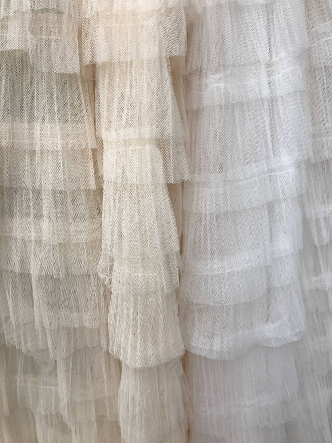 3D Ruffle Fabric, Light Yellow Pleated Fabric, Wedding Haute Couture ...