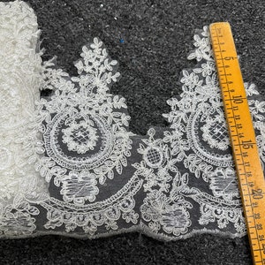 French Alencon Ivory Lace Trim Embroidered Corded Lace Wedding - Etsy