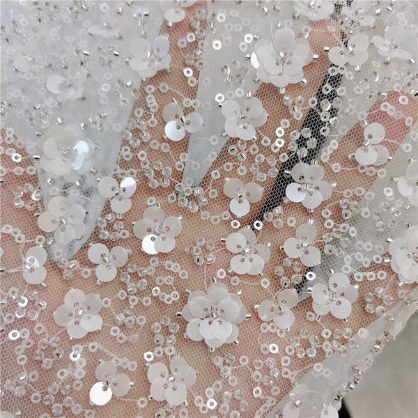 Sheer Beaded Fabric Etsy