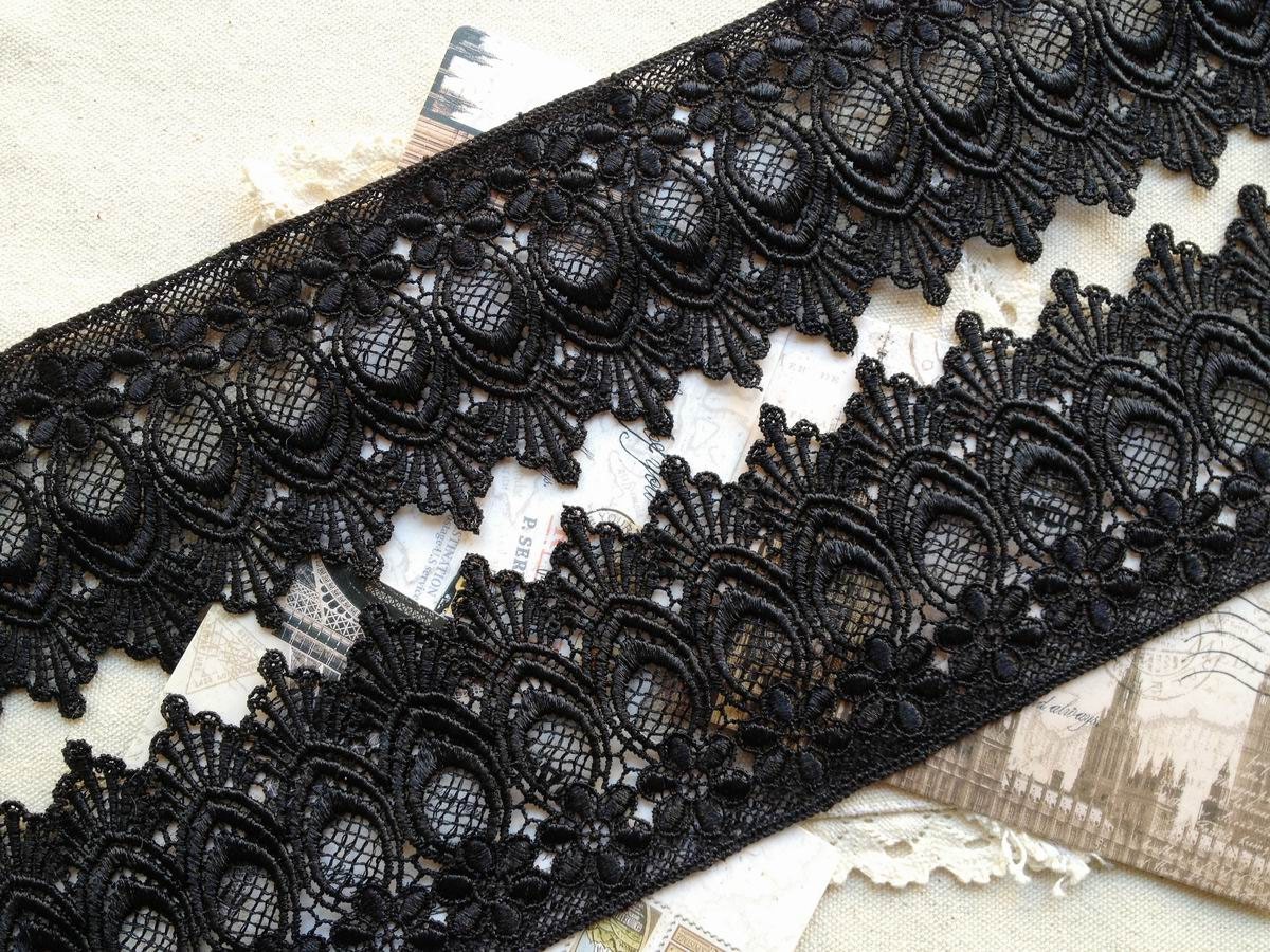 Antique Lace Trim Victorian Venice Lace in Black for Bridal Etsy