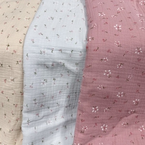 Double Cotton Gauze Fabric, Soft Cotton Floral Crepe Fabric for Home textile, Babies, Apparel