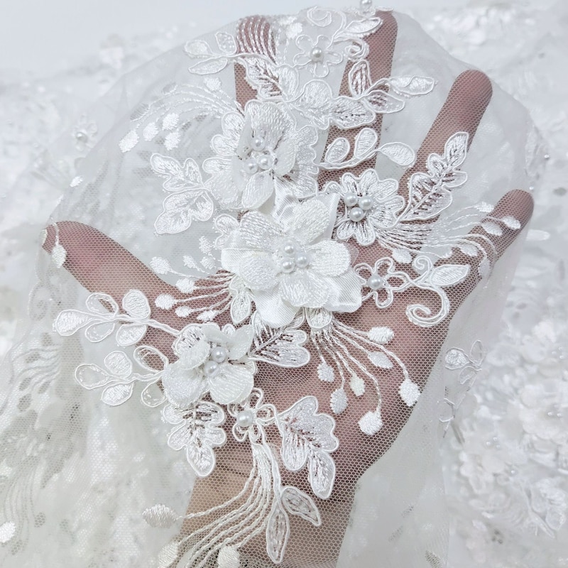 Ivory 3d Embroidered Lace Asalla