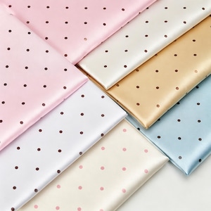 Satin Polka Dot Print Fabric, 2MM Colorful Samll Dots Drape Fabric, Skirt, Lining, Background Decoration, Clothing Fabric