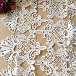1 yard White Venice Lace Trim, Retro Lace Trim, Wedding Gown Fabric Lace, Exquisite Venice Lace