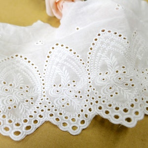 Cotton Lace off White Eyelet Trim Scalloped Lace for Lace Curtains ...