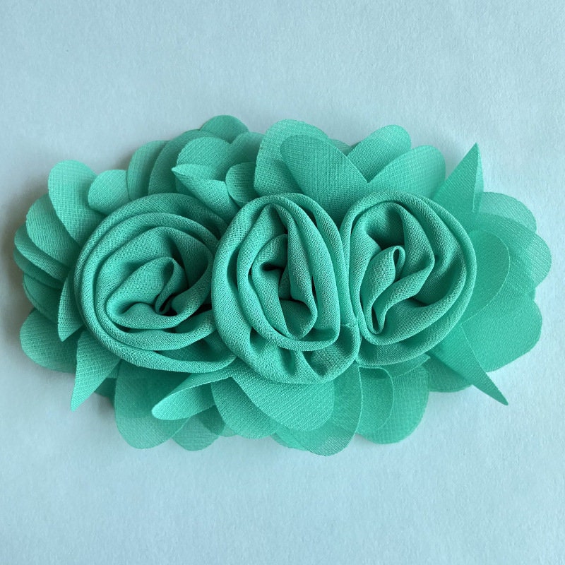 PATIKIL 2 Fiori di Chiffon, 10 Pezzi Fiori Tessuto Applicazioni Cucito con Strass Perle per Artigianato Fai Da Te Matrimoni Fasce Capelli Decorazioni