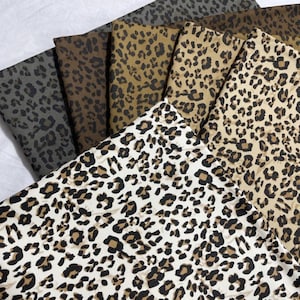 Cotton Mini Leopard Print Fabric, 58.2” Wide Mini Animal Cheetah Print Fabric for Bedding Set Bag Tablecloth Scrunchie Crafts