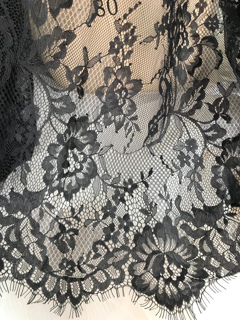 French Chantilly Lace Elegant Wedding Fabric Soft White Roses Flower Lace Fabric By The Yard image 13